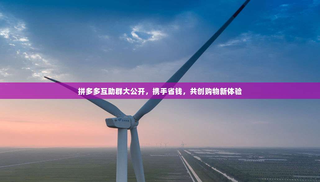 拼多多互助群大公开，携手省钱，共创购物新体验-第1张图片-拼多多助力