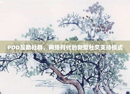 PDD互助社群,网络时代的新型社交支持模式-第1张图片-拼多多助力 PDD互助社群,网络时代的新型社交支持模式-第1张图片-拼多多助力