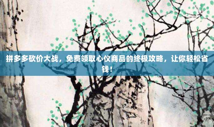 拼多多砍价大战,免费领取心仪商品的终极攻略,让你轻松省钱!-第1张图片-拼多多助力 拼多多砍价大战,免费领取心仪商品的终极攻略,让你轻松省钱!-第1张图片-拼多多助力