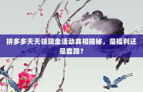 拼多多天天领现金活动真相揭秘，是福利还是套路？-第1张图片-拼多多助力