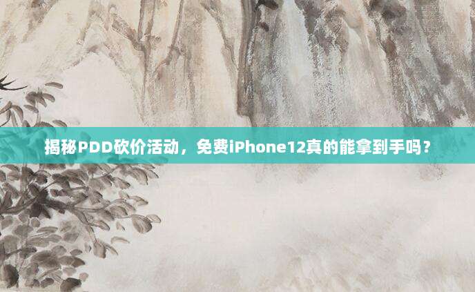 揭秘PDD砍价活动，免费iPhone12真的能拿到手吗？-第1张图片-拼多多助力