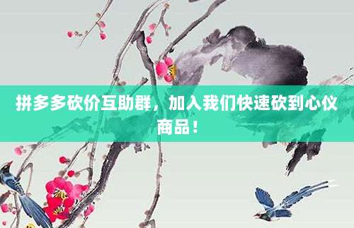 拼多多砍价互助群,加入我们快速砍到心仪商品!-第1张图片-拼多多助力 拼多多砍价互助群,加入我们快速砍到心仪商品!-第1张图片-拼多多助力