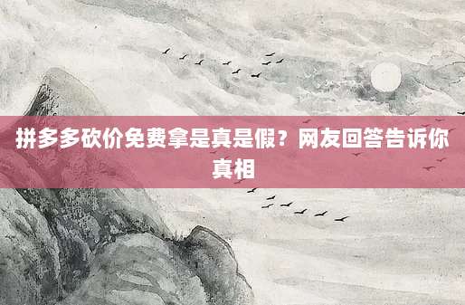 拼多多砍价免费拿是真是假?网友回答告诉你真相-第1张图片-拼多多助力 拼多多砍价免费拿是真是假?网友回答告诉你真相-第1张图片-拼多多助力