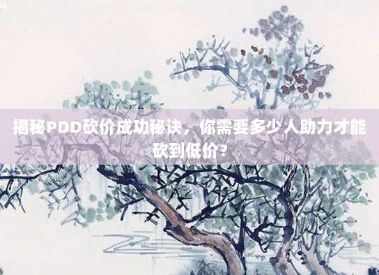 揭秘PDD砍价成功秘诀,你需要多少人助力才能砍到低价?-第1张图片-拼多多助力 揭秘PDD砍价成功秘诀,你需要多少人助力才能砍到低价?-第1张图片-拼多多助力