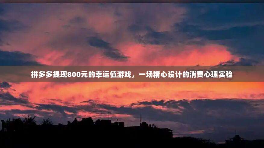 拼多多提现800元的幸运值游戏,一场精心设计的消费心理实验-第1张图片-拼多多助力 拼多多提现800元的幸运值游戏,一场精心设计的消费心理实验-第1张图片-拼多多助力