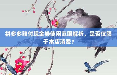 拼多多赔付现金券使用范围解析,是否仅限于本店消费?-第1张图片-拼多多助力 拼多多赔付现金券使用范围解析,是否仅限于本店消费?-第1张图片-拼多多助力