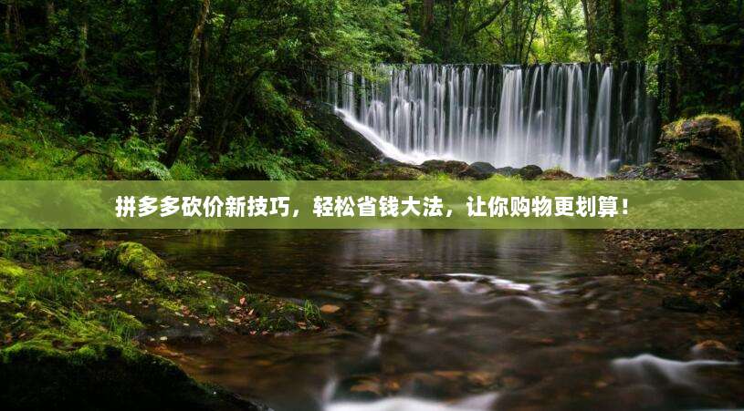拼多多砍价新技巧，轻松省钱大法，让你购物更划算！-第1张图片-拼多多助力