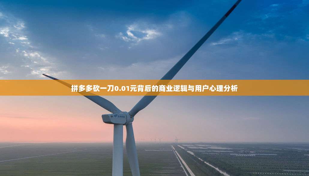 拼多多砍一刀0.01元背后的商业逻辑与用户心理分析-第1张图片-拼多多助力 拼多多砍一刀0.01元背后的商业逻辑与用户心理分析-第1张图片-拼多多助力