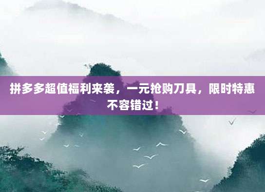 拼多多超值福利来袭,一元抢购刀具,限时特惠不容错过!-第1张图片-拼多多助力 拼多多超值福利来袭,一元抢购刀具,限时特惠不容错过!-第1张图片-拼多多助力