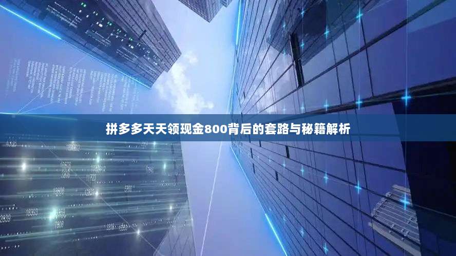 拼多多天天领现金800背后的套路与秘籍解析-第1张图片-拼多多助力 拼多多天天领现金800背后的套路与秘籍解析-第1张图片-拼多多助力