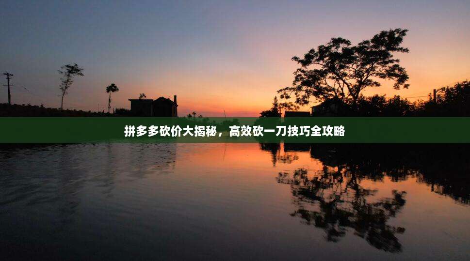 拼多多砍价大揭秘,高效砍一刀技巧全攻略-第1张图片-拼多多助力 拼多多砍价大揭秘,高效砍一刀技巧全攻略-第1张图片-拼多多助力