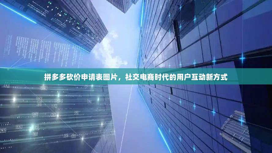 拼多多砍价申请表图片，社交电商时代的用户互动新方式-第1张图片-拼多多助力