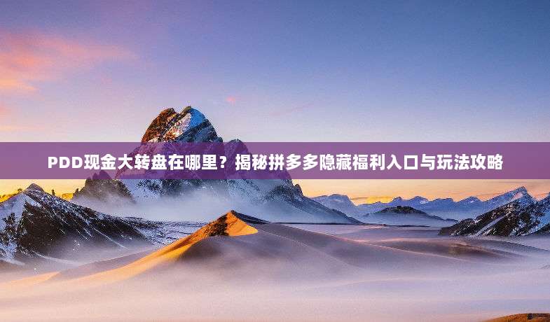 PDD现金大转盘在哪里?揭秘拼多多隐藏福利入口与玩法攻略-第1张图片-拼多多助力 PDD现金大转盘在哪里?揭秘拼多多隐藏福利入口与玩法攻略-第1张图片-拼多多助力