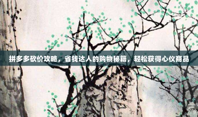 拼多多砍价攻略,省钱达人的购物秘籍,轻松获得心仪商品-第1张图片-拼多多助力 拼多多砍价攻略,省钱达人的购物秘籍,轻松获得心仪商品-第1张图片-拼多多助力
