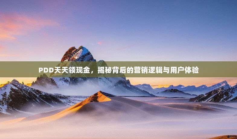 PDD天天领现金,揭秘背后的营销逻辑与用户体验-第1张图片-拼多多助力 PDD天天领现金,揭秘背后的营销逻辑与用户体验-第1张图片-拼多多助力