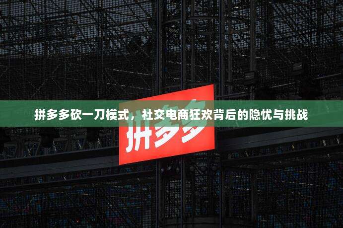 拼多多砍一刀模式,社交电商狂欢背后的隐忧与挑战-第1张图片-拼多多助力 拼多多砍一刀模式,社交电商狂欢背后的隐忧与挑战-第1张图片-拼多多助力