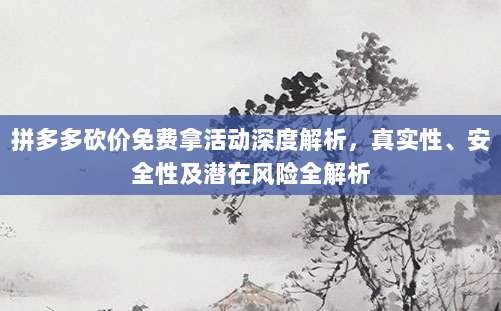 拼多多砍价免费拿活动深度解析，真实性、安全性及潜在风险全解析-第1张图片-拼多多助力