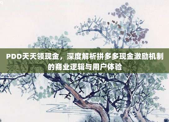 PDD天天领现金,深度解析拼多多现金激励机制的商业逻辑与用户体验-第1张图片-拼多多助力 PDD天天领现金,深度解析拼多多现金激励机制的商业逻辑与用户体验-第1张图片-拼多多助力