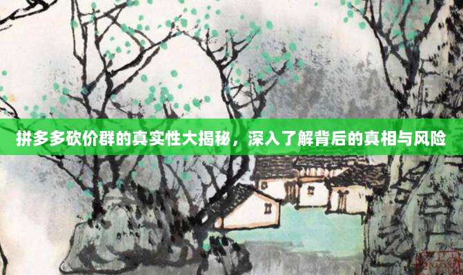 拼多多砍价群的真实性大揭秘，深入了解背后的真相与风险-第1张图片-拼多多助力