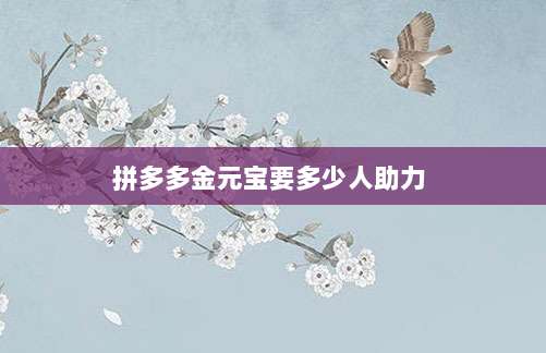 拼多多金元宝要多少人助力 -第1张图片-拼多多助力 拼多多金元宝要多少人助力 -第1张图片-拼多多助力