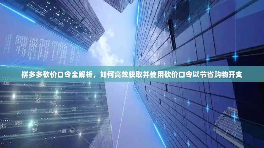 拼多多砍价口令全解析，如何高效获取并使用砍价口令以节省购物开支-第1张图片-拼多多助力