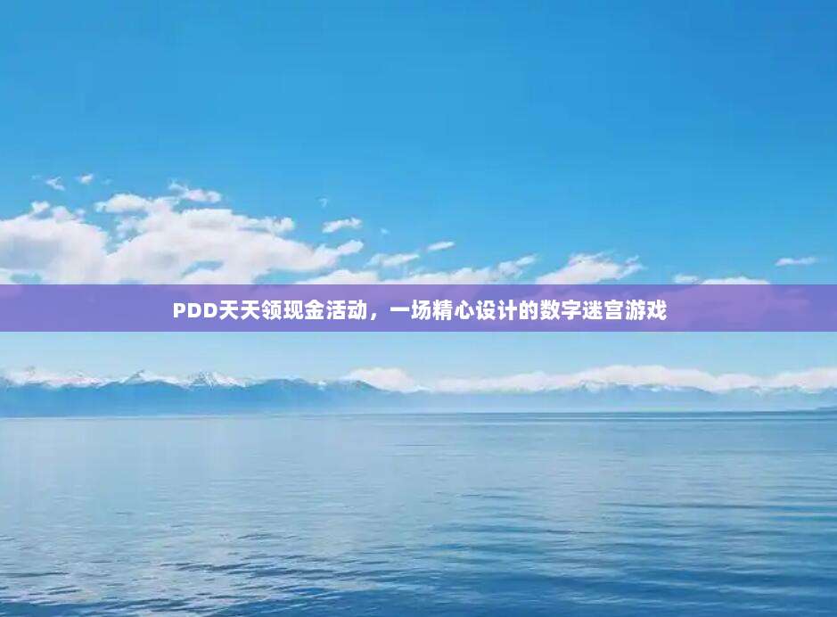 PDD天天领现金活动,一场精心设计的数字迷宫游戏-第1张图片-拼多多助力 PDD天天领现金活动,一场精心设计的数字迷宫游戏-第1张图片-拼多多助力