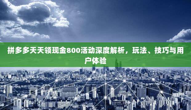 拼多多天天领现金800活动深度解析,玩法、技巧与用户体验-第1张图片-拼多多助力 拼多多天天领现金800活动深度解析,玩法、技巧与用户体验-第1张图片-拼多多助力
