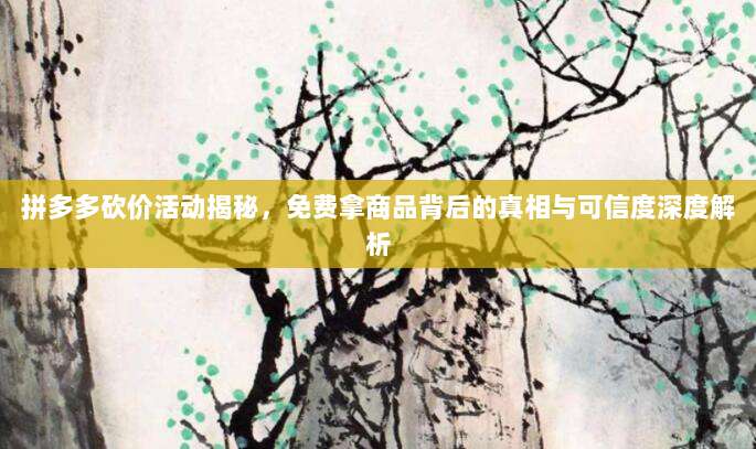 拼多多砍价活动揭秘,免费拿商品背后的真相与可信度深度解析-第1张图片-拼多多助力 拼多多砍价活动揭秘,免费拿商品背后的真相与可信度深度解析-第1张图片-拼多多助力