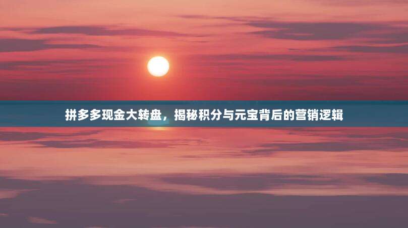 拼多多现金大转盘,揭秘积分与元宝背后的营销逻辑-第1张图片-拼多多助力 拼多多现金大转盘,揭秘积分与元宝背后的营销逻辑-第1张图片-拼多多助力