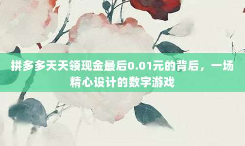 拼多多天天领现金最后0.01元的背后,一场精心设计的数字游戏-第1张图片-拼多多助力 拼多多天天领现金最后0.01元的背后,一场精心设计的数字游戏-第1张图片-拼多多助力