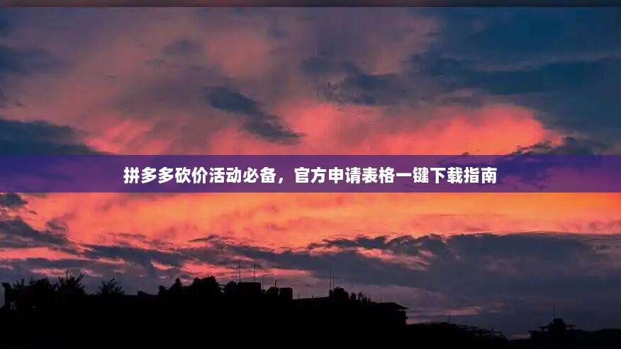 拼多多砍价活动必备，官方申请表格一键下载指南-第1张图片-拼多多助力