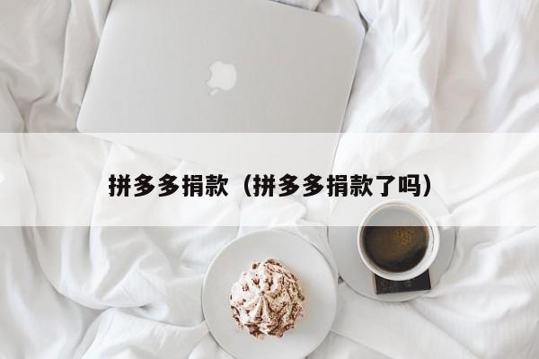 拼多多捐款（拼多多捐款了吗）-第1张图片-拼多多助力