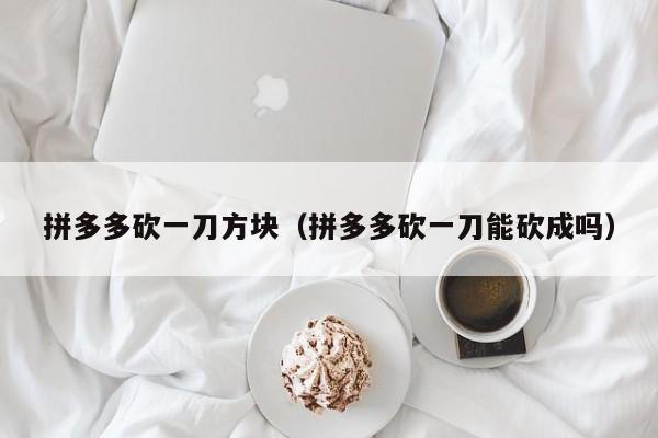 拼多多砍一刀方块（拼多多砍一刀能砍成吗）-第1张图片-拼多多助力