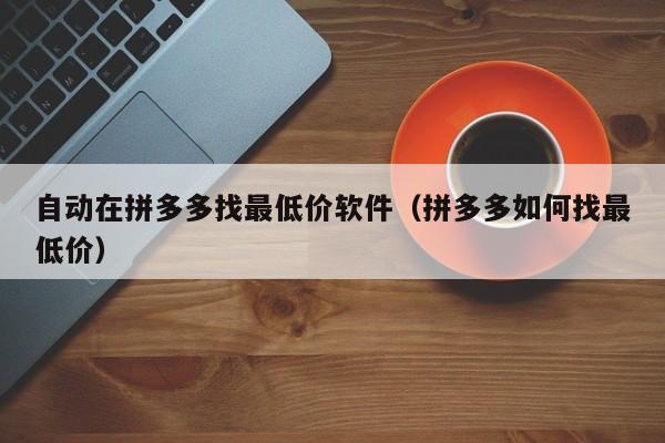 自动在拼多多找最低价软件（拼多多如何找最低价）-第1张图片-拼多多助力