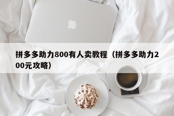 拼多多助力800有人卖教程（拼多多助力200元攻略）-第1张图片-拼多多助力