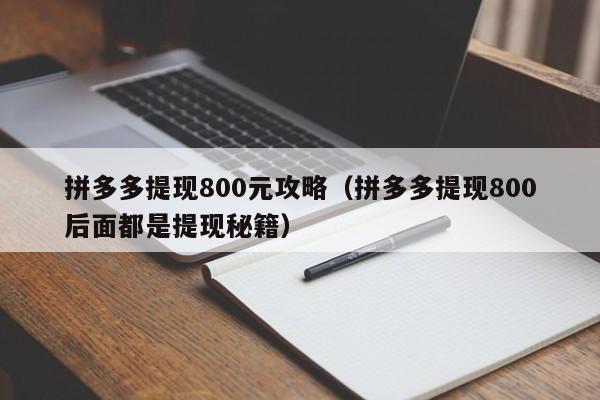 拼多多提现800元攻略（拼多多提现800后面都是提现秘籍）-第1张图片-拼多多助力