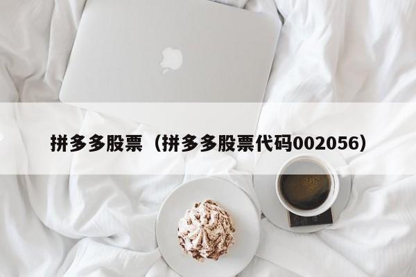 拼多多股票（拼多多股票代码002056）-第1张图片-拼多多助力