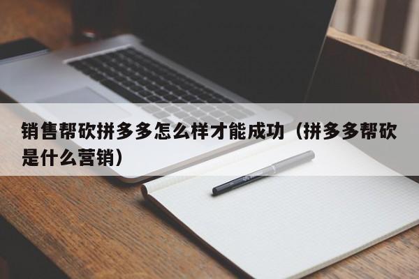 销售帮砍拼多多怎么样才能成功（拼多多帮砍是什么营销）-第1张图片-拼多多助力