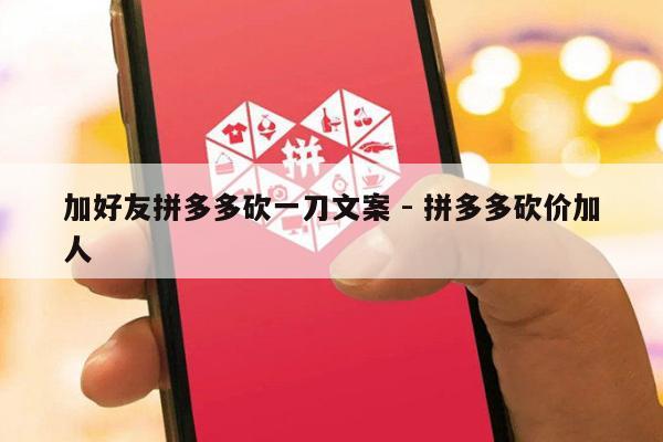 加好友拼多多砍一刀文案 - 拼多多砍价加人-第1张图片-拼多多助力