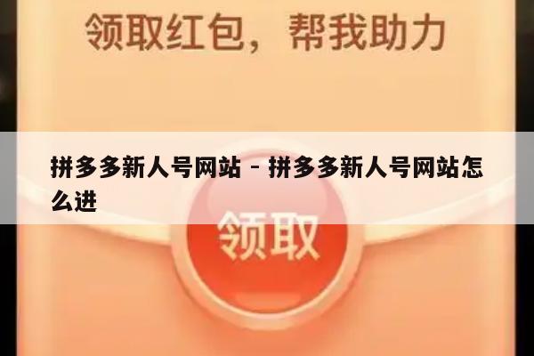 拼多多新人号网站 - 拼多多新人号网站怎么进-第1张图片-拼多多助力