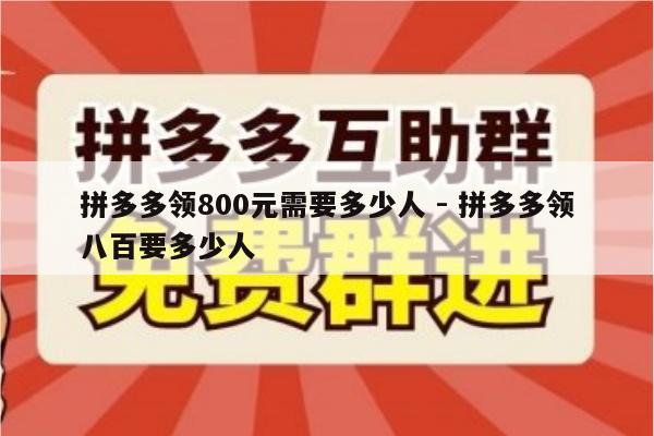 拼多多领800元需要多少人 - 拼多多领八百要多少人-第1张图片-拼多多助力