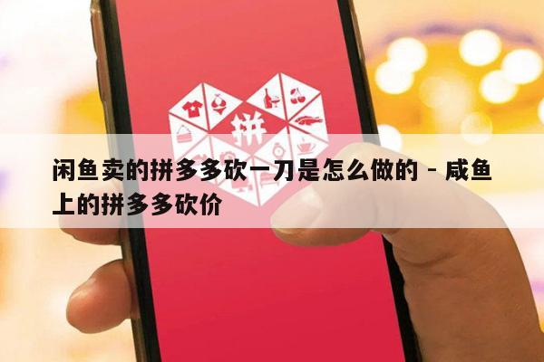 闲鱼卖的拼多多砍一刀是怎么做的 - 咸鱼上的拼多多砍价-第1张图片-拼多多助力