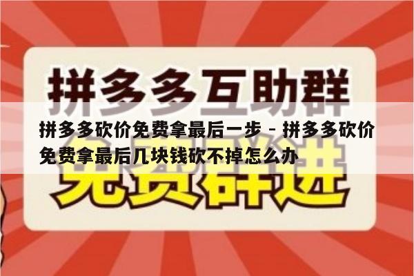 拼多多砍价免费拿最后一步 - 拼多多砍价免费拿最后几块钱砍不掉怎么办-第1张图片-拼多多助力