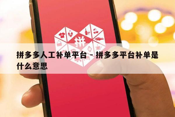 拼多多人工补单平台 - 拼多多平台补单是什么意思-第1张图片-拼多多助力