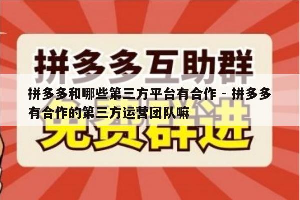拼多多和哪些第三方平台有合作 - 拼多多有合作的第三方运营团队嘛-第1张图片-拼多多助力